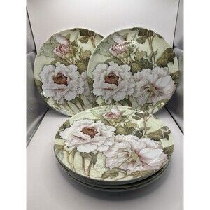 Keller Charles Melamine Floral Design Jamie Rehfeld 10 Dinner Plates 10” Signed